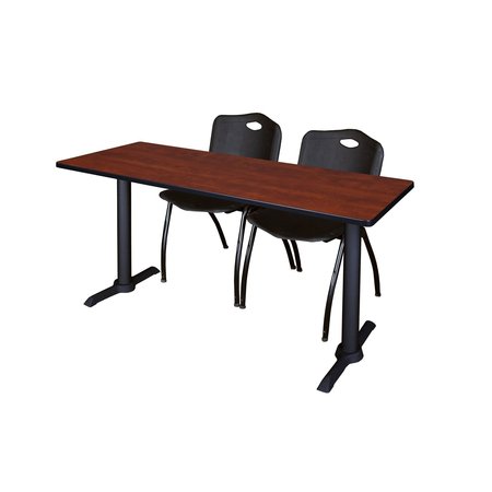 CAIN Rectangle Tables > Training Tables > Cain Training Table & Chair Sets, 60 X 24 X 29, Cherry MTRCT6024CH47BK